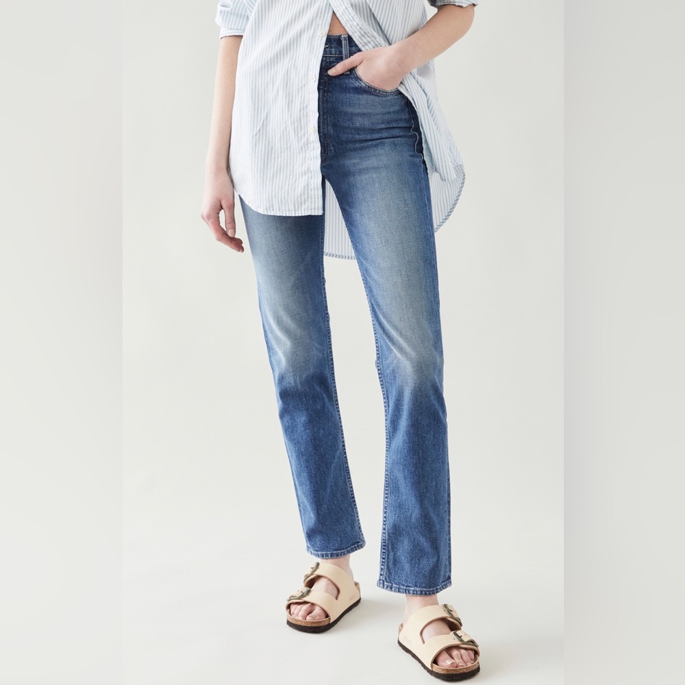 MOTHER High Waisted Rider Skimp jeans in wash "cowboys don't cry."